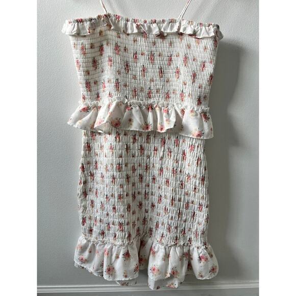 STORIA white floral mini dress women's size medium - Picture 5 of 5